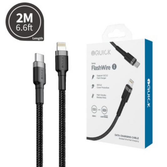 USB-C to Lightning 2m Braided Fast Charging Cable