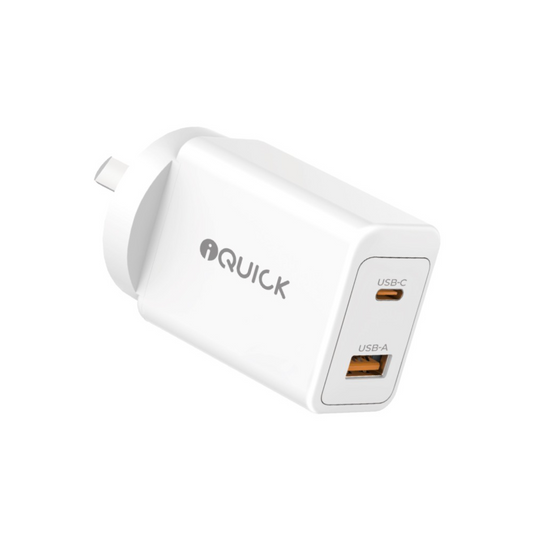 iQuick 45W Dual Port Charger | USB-C & USB-A